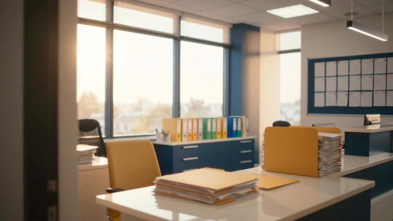 Medical administration desk for scheduling, intake, referrals, and staff follow-up.